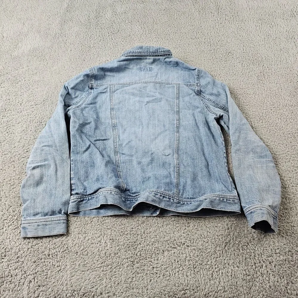 Vintage Old Navy Denim Jacket Mens Medium  Blue Trucker Grunge Distressed Y2K